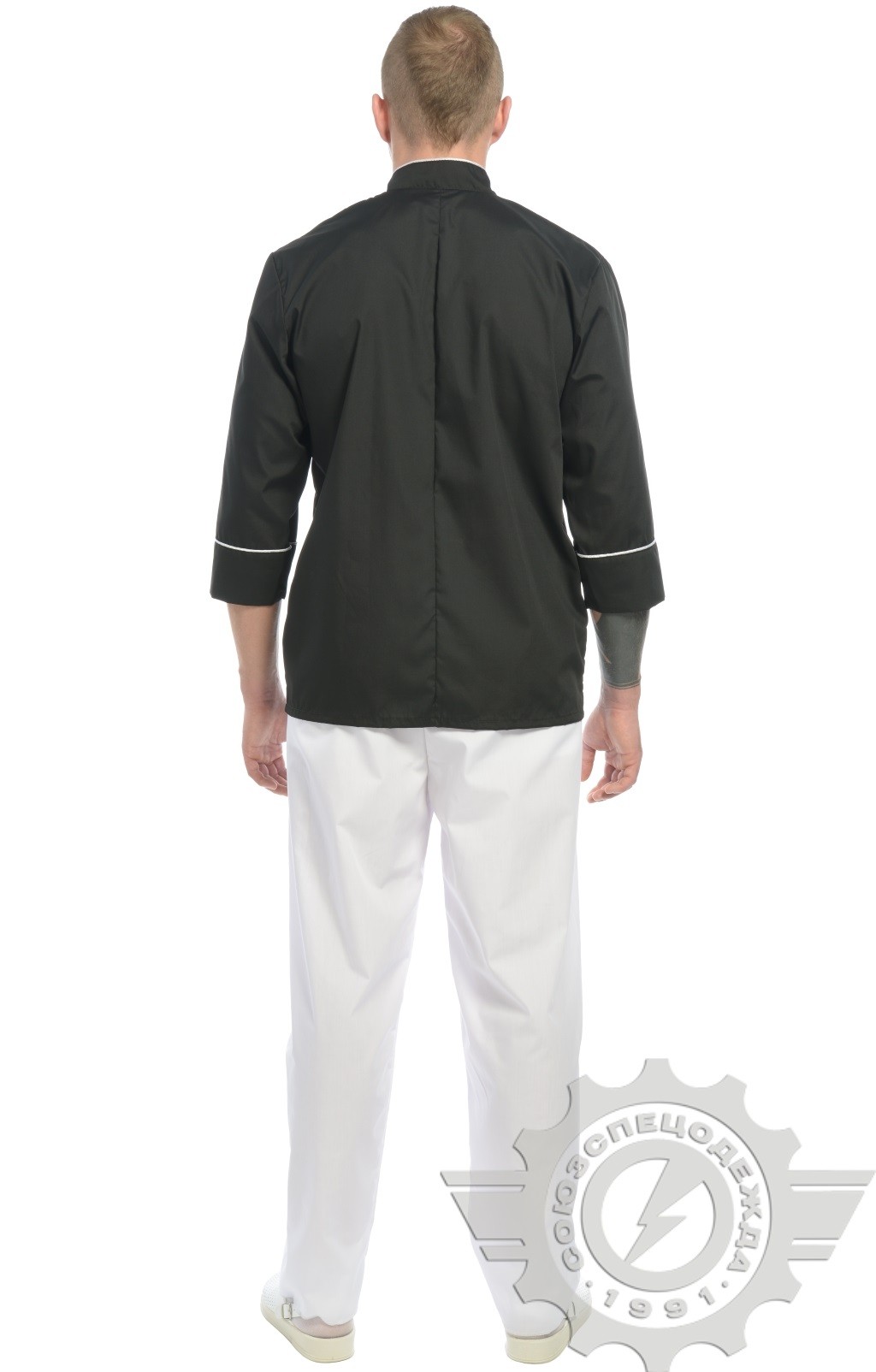 69100 Куртка поварская "Люкс-Лайт" черная  Повар  размер 44-46/170-176 Спецодежда  - Вид №7