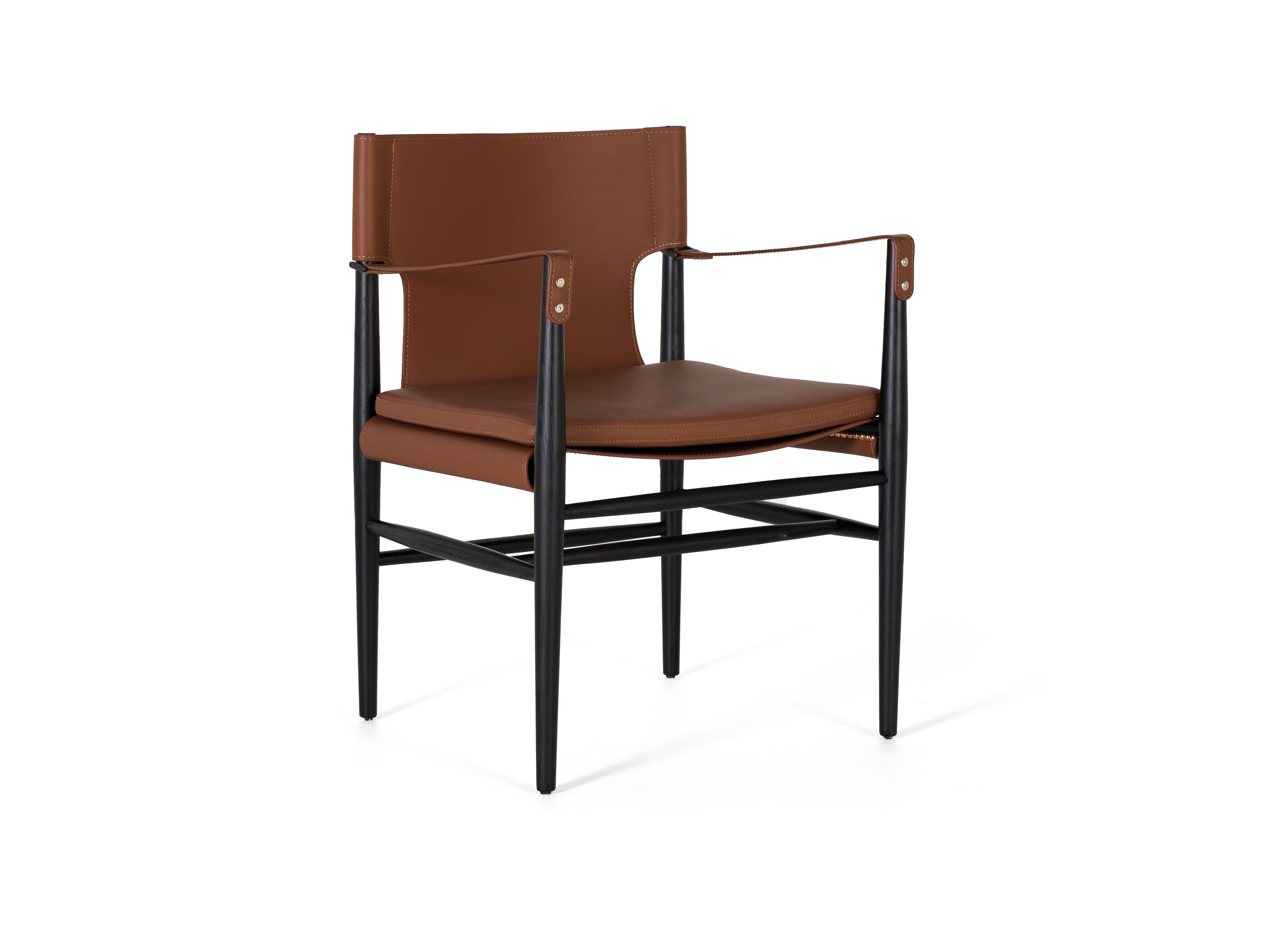 Кожаный стул с подлокотниками Giner y Colomer 1674 ARCH-00040796