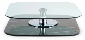 Roche Bobois Квадратный стеклянный журнальный столик