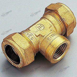 Тройник ВР 15 x 1/2" x 15 обжим TIEMME 1000023