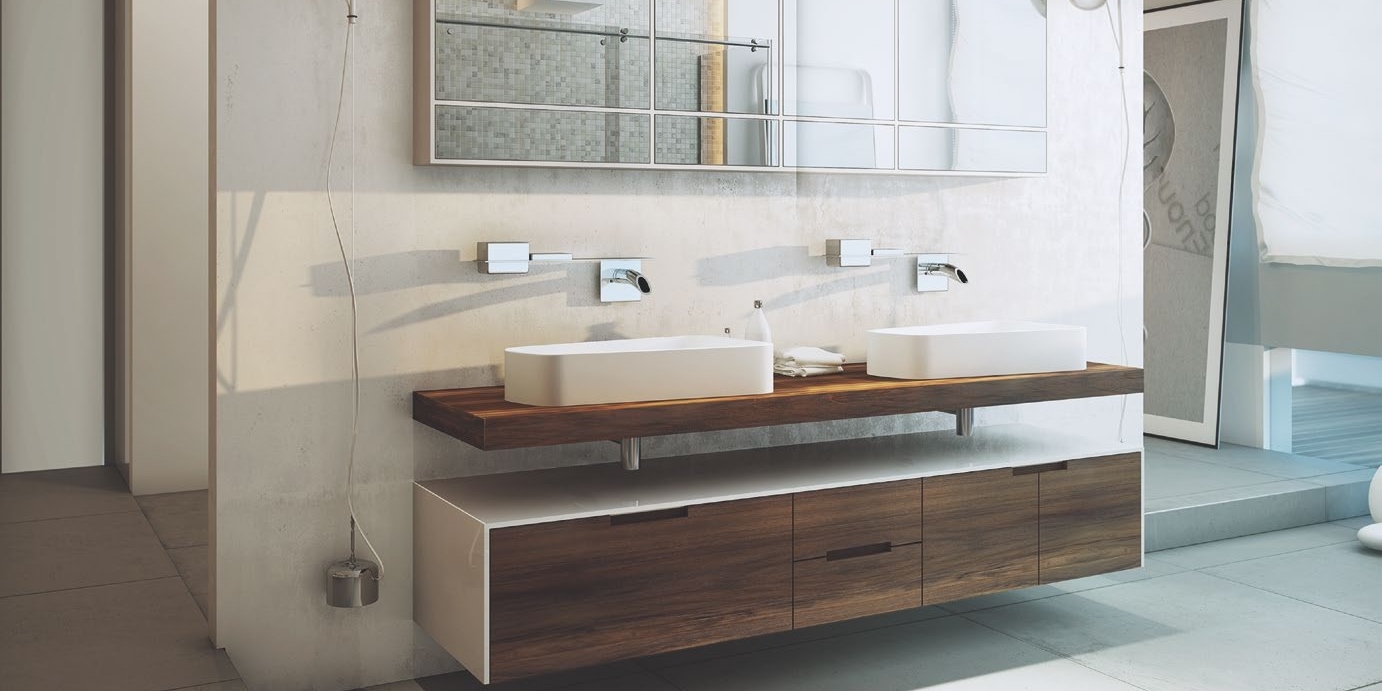 Moma Design Тумба подвесная с ящиками и дверками 1800 Slimline4 350 палисандр SLQ09183PA - Вид №2