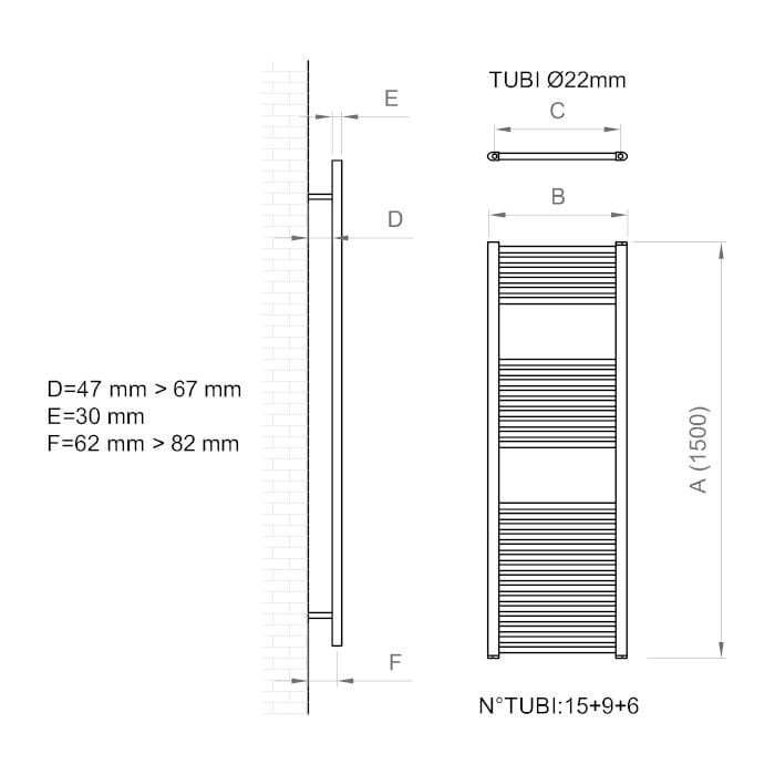 Настенный стальной электрический полотенцесушитель Ercos Опера ARCH-00081683 - Вид №7
