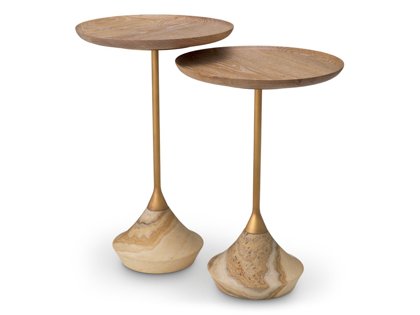 Набор деревянных и латунных журнальных столиков Eichholtz PUGLIA ARCH-00037130