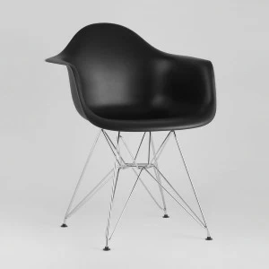 Кресло черное пластиковое с металлическими ножками Eames EAMES EAMES DAR 00-3881992 Черный