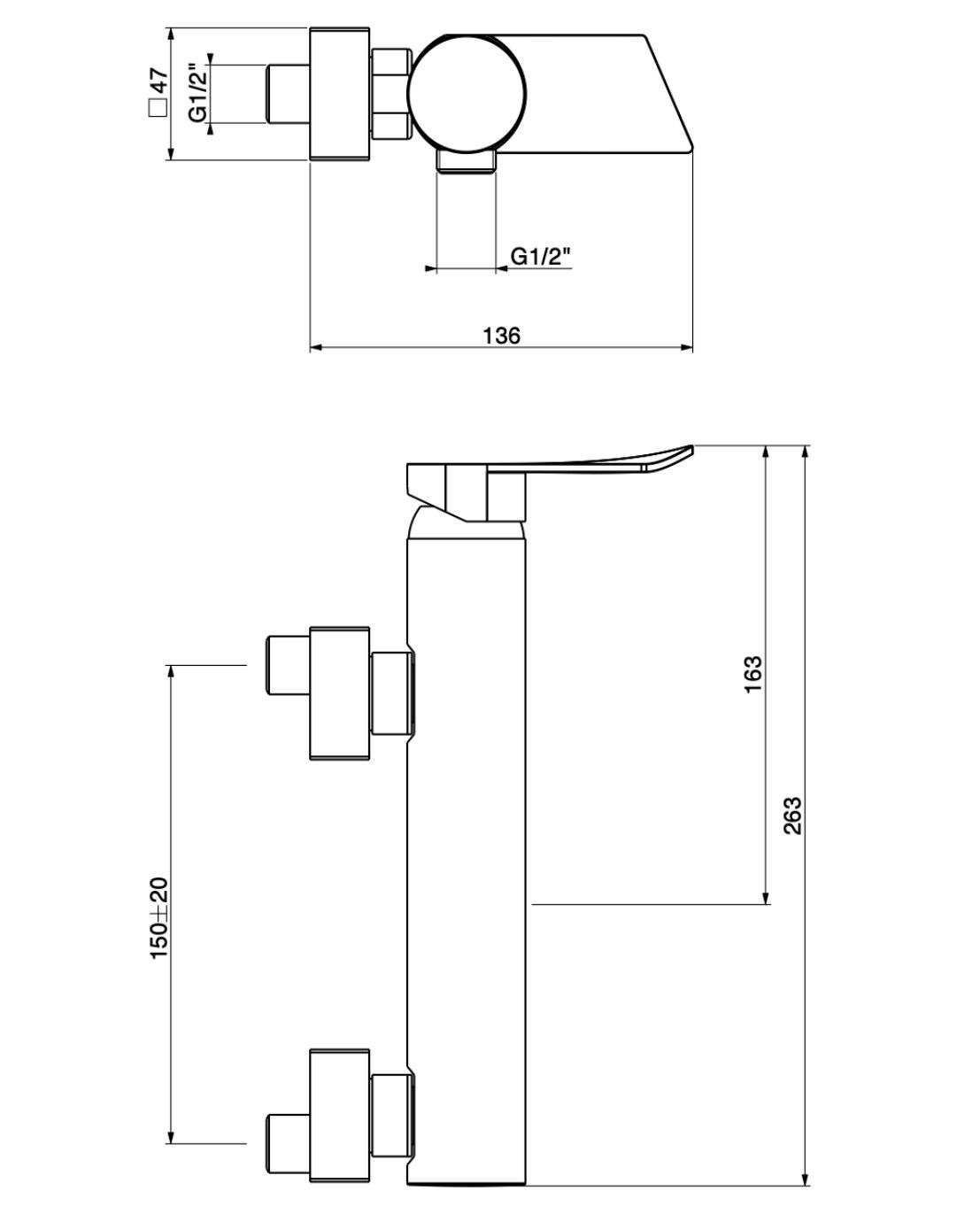 Однорычажный открытый смеситель для душа GATTONI Слойка ARCH-00037263 - Вид №2