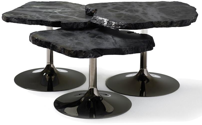 edra Журнальный столик с металлическим основанием и столешницей из алебастра  Cld010/020/030  - Вид №1