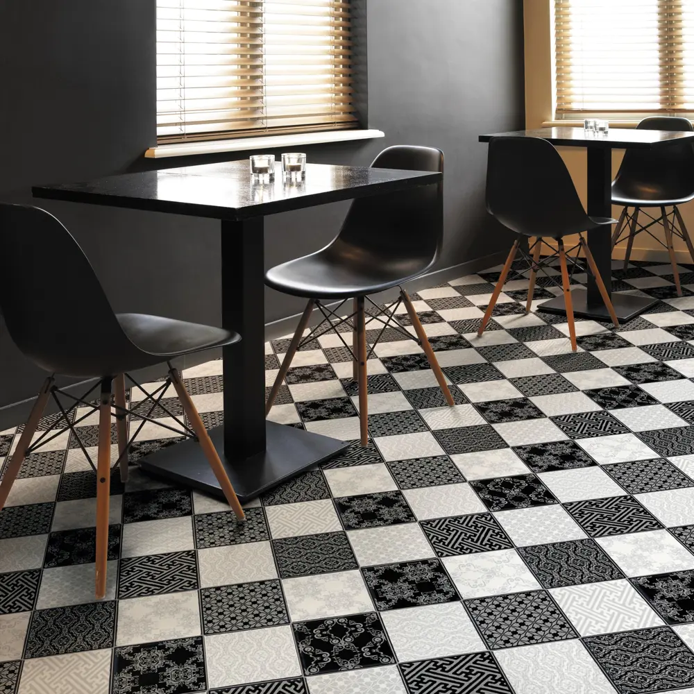 JUTEKS Линолеум «Викторианская шахматка» для гостиных и прихожих 82312400 STLM-0891433