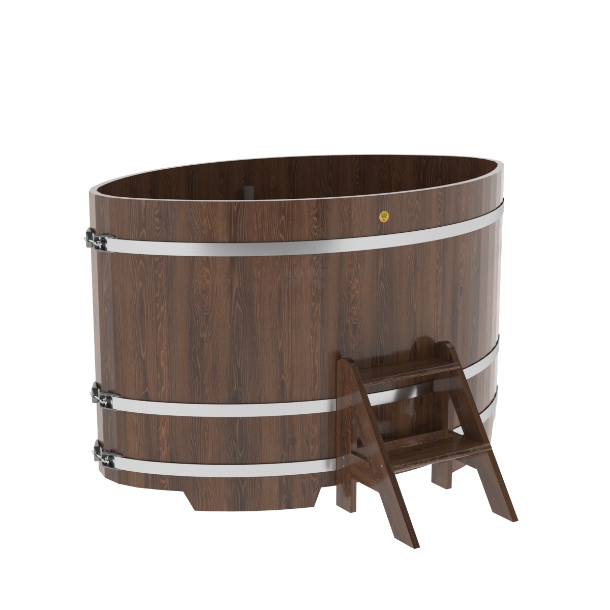 1320 Купель овальная из дуба 1,08х1,75х1,1 морёная Alyarus 