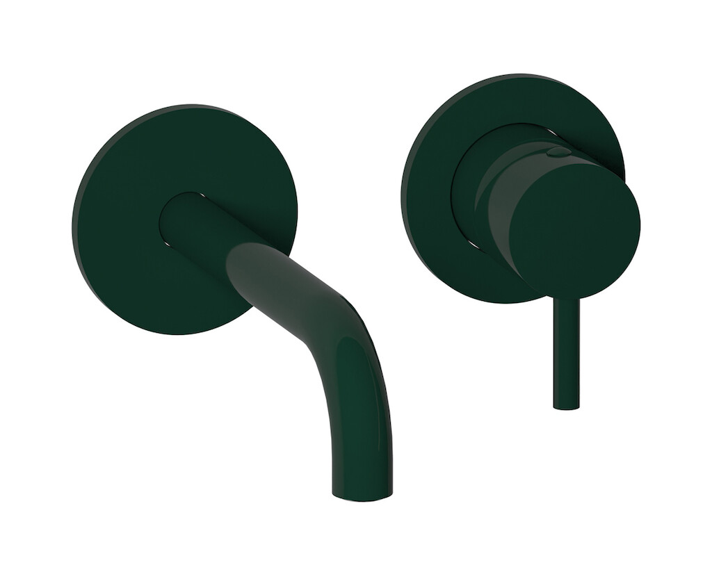 Встроенный в стену смеситель для раковины на 2 отверстия в комплекте с донным клапаном WE ARE IB co406vd Green Maddalena Colore
