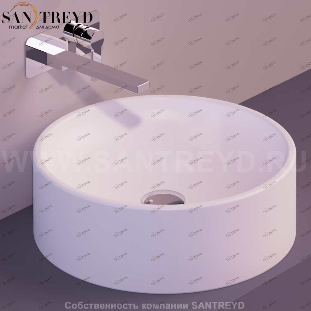 FL10BIANCOMATT Накладная раковина на столешницу  круглая Simas Flow