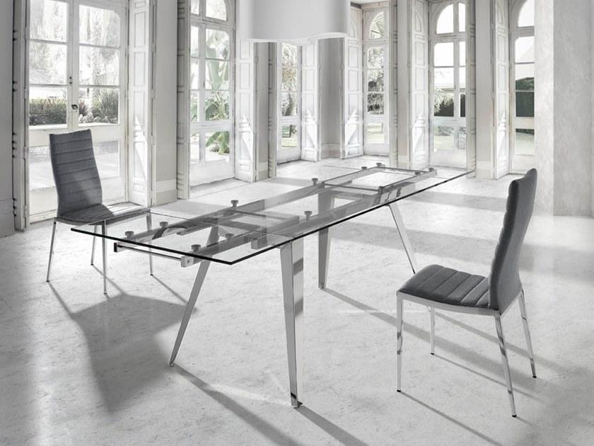 Angel Cerdá Раздвижной обеденный стол из стали и стекла Urban deco 1005 Angel Cerda - Вид №2