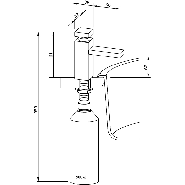 923376 Дозатор мыла настольный из нержавеющей стали WP189-3 WAGNER_EWAR A-LINE Wagner Ewar  - Вид №1