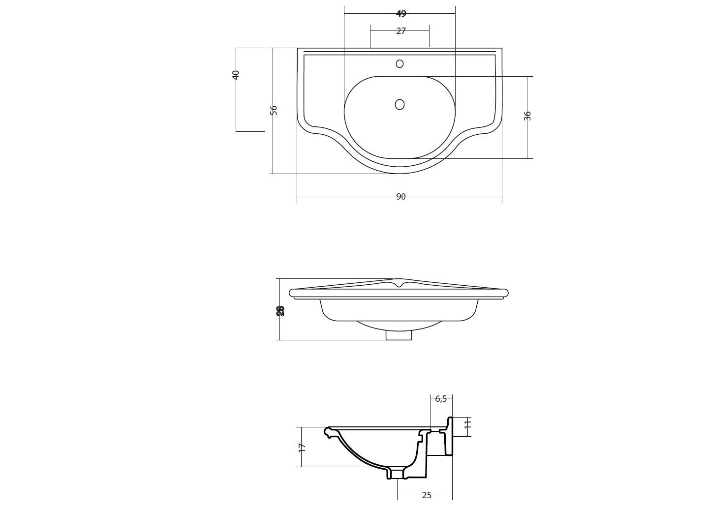 Керамическая встраиваемая раковина Gaia Mobili Complements ARCH-00042891 - Вид №2