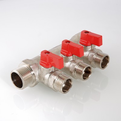 VTc.580.N.0602 Коллектор с отсекающими кранами Valtec 1", 2 х 1/2"  - Вид №7