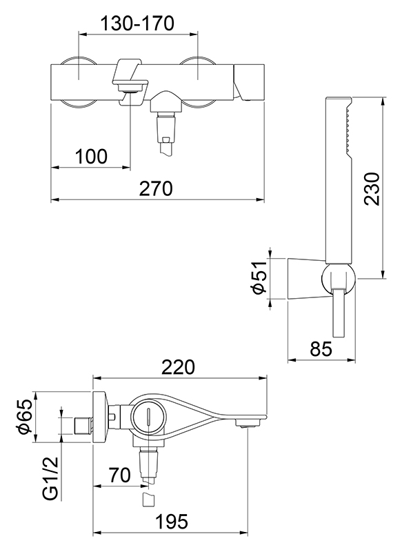 NB850101441 Смеситель для ванны Webert One-B  - Вид №1