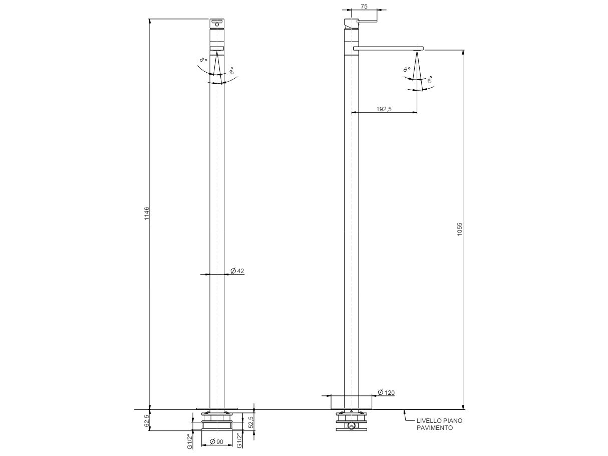 Однорычажный смеситель для раковины Rubinetterie Frattini ARCH-00152028 - Вид №2