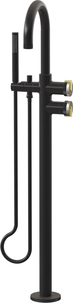 E-11554-R1BNi-L1PB-BK Смеситель напольный отдельностоящий (внешняя часть) GRAFF MOD+