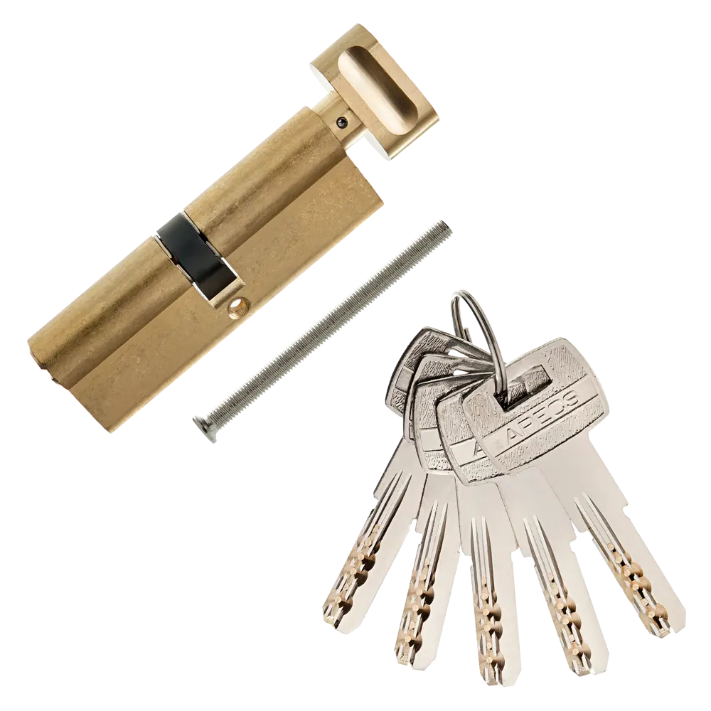 Цилиндр Apecs SM-90, 45х45 мм, ключ/вертушка, цвет золотой 82594814 STLM-2073288 - Вид №1