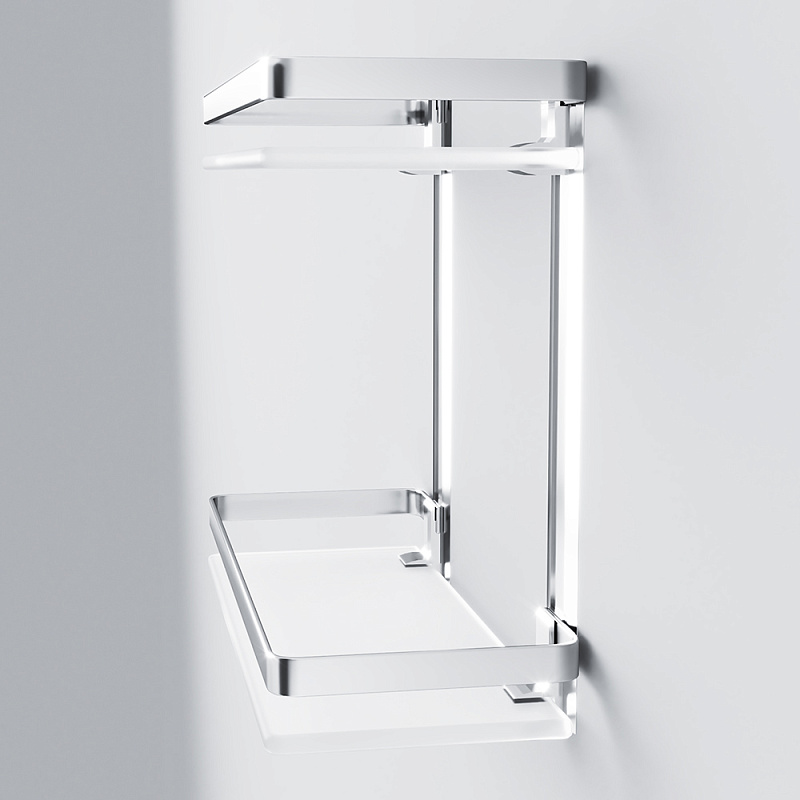 A7455200 Полка двухуровневая стеклянная алюминий AM.PM Sense L  - Вид №5