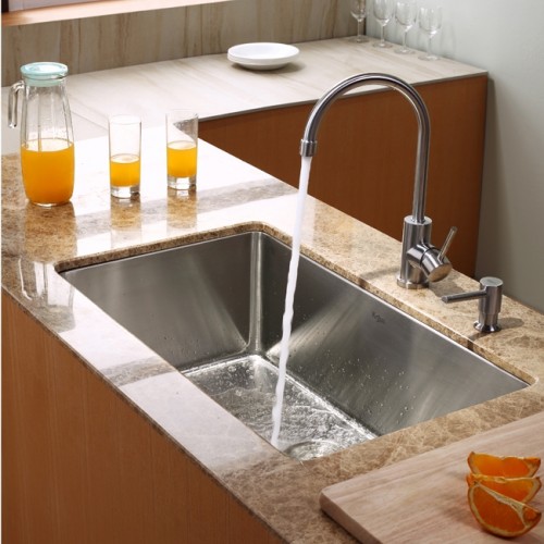 KHU100-30 Мойка кухонная прямоугольная Krausru  - Вид №12