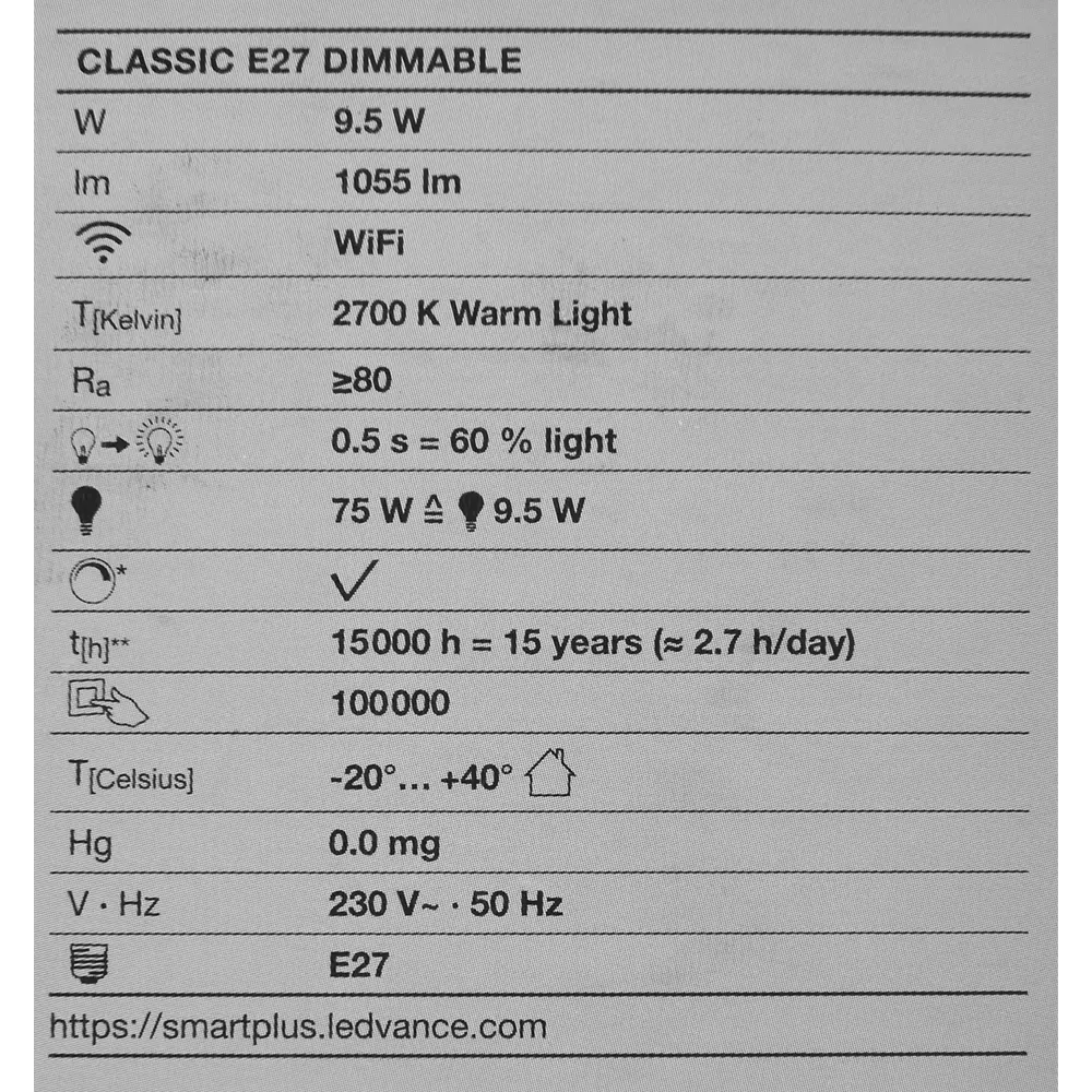 Набор умных ламп светодиодных Wi-Fi Osram Smart Plus E27 220-240 В 9.5 Вт груша матовая 1055 лм теплый белый свет 3 шт 89143934 STLM-2077599 LEDVANCE  - Вид №5