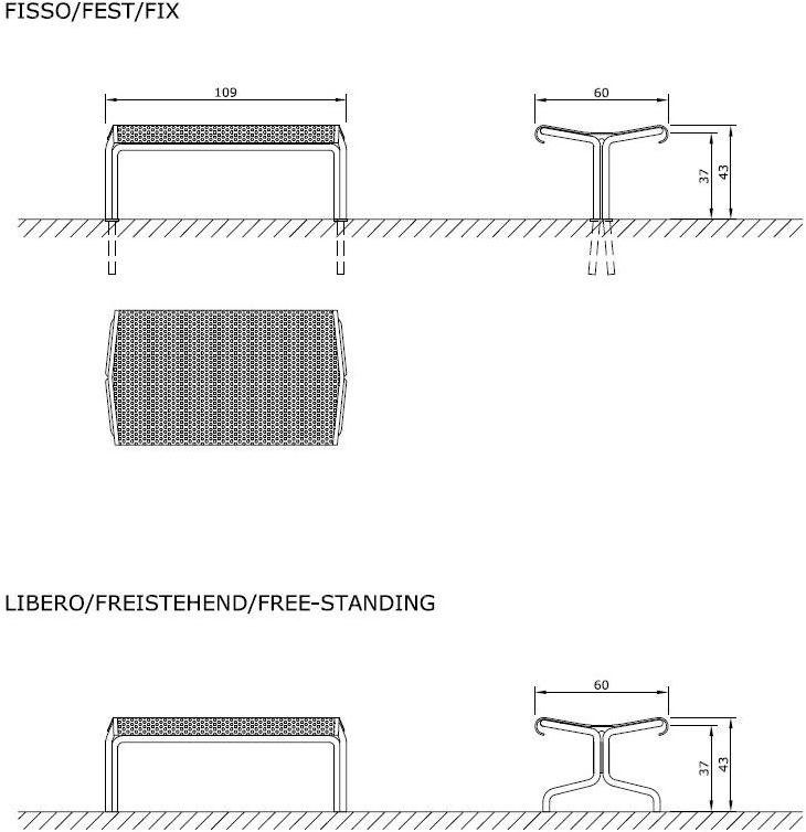 Euroform W Скамья металлическая без спинки Contour sun-id-1431554 - Вид №5