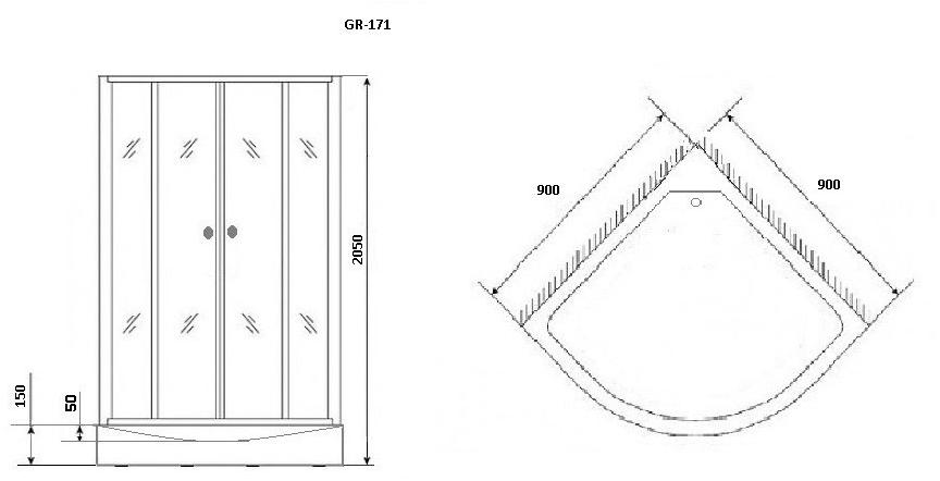 Душевая кабина GROSSMAN GR171 (90*90*205)  - Вид №3