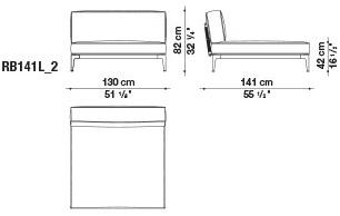 B&B Italia Outdoor Садовый лежак из ткани Ribes sun-id-1476475 - Вид №5