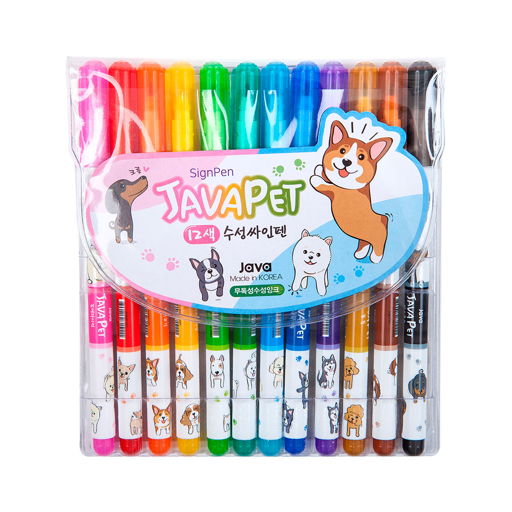 16.001B Фломастеры JAVAPET 12 цв Собаки Java 