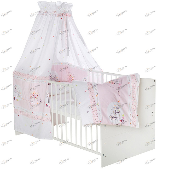 Постельное белье детское 4 предмета бело-розовое Tattoo SCHARDT  00-3880159 Белый;розовый Santreyd 