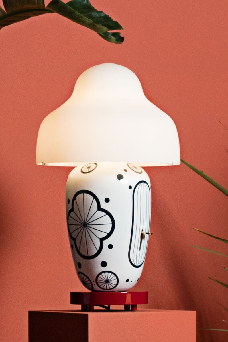 Керамическая и выдувная стеклянная настольная лампа с диммером PARACHILNA Chinoz ARCH-00004625 - Вид №2