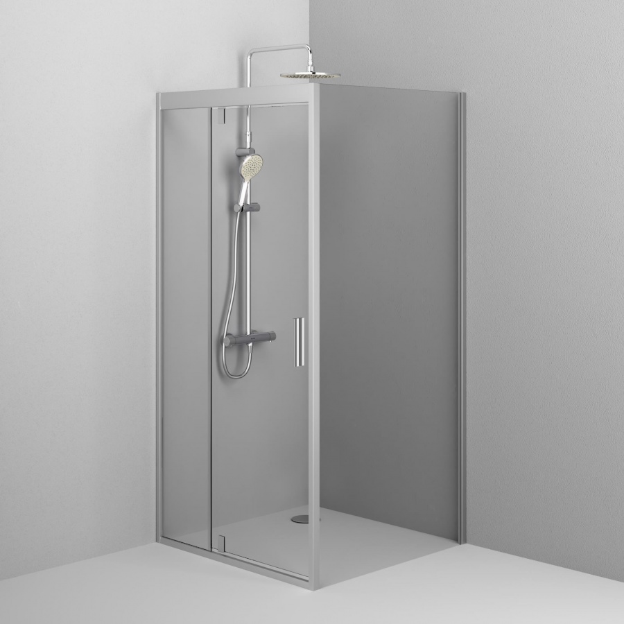 W90G-404-090MT Душевое ограждение Sqare Pivot 90x90 стекло прозрачное профиль матовый хром без AM.PM Gem - Вид №2