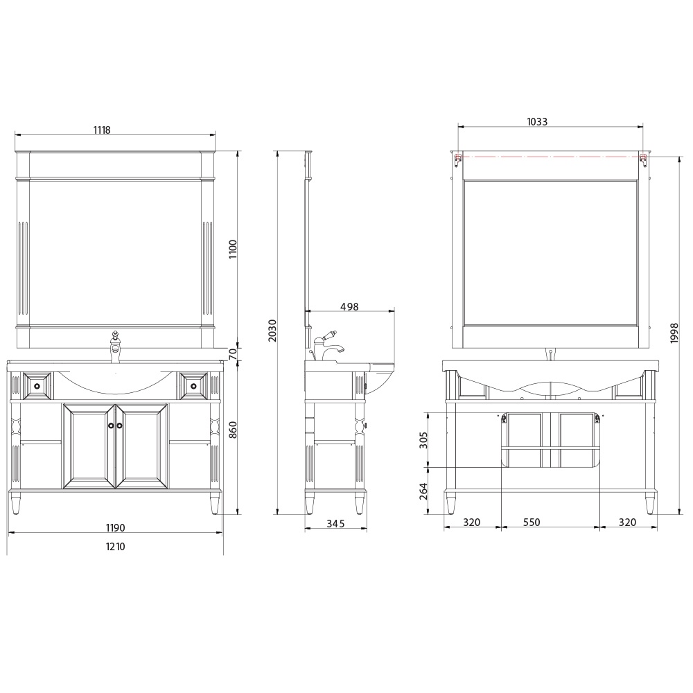 26675 Тумба под раковину Migliore Kantri  - Вид №1