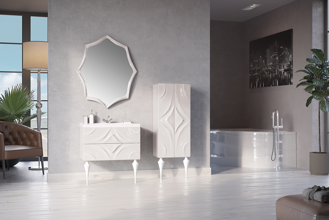 У67285 Тумба с раковиной Angel 80П 2в.я. White 1 Marka Art