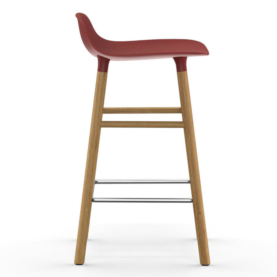 Барный стул Form с ножками из дуба 65 см, красный Normann Copenhagen 602785 - Вид №4