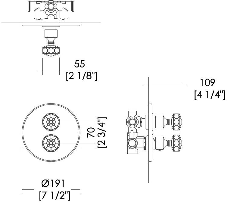 Devon&Devon Термостатический смеситель для душа King Exc-kn148(1-2-3) - Вид №1