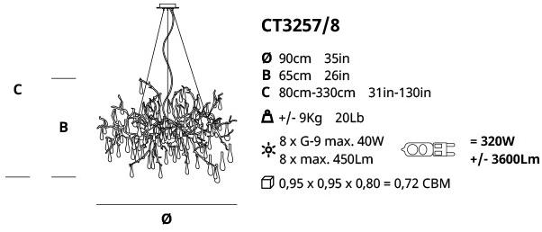 Serip Галогенный подвесной светильник из бронзы Bijout Ct3257/8 - Вид №1