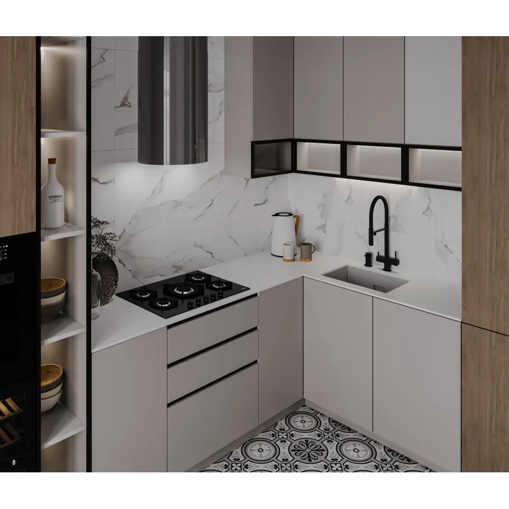 Керамогранит Incolor Bianco Carrara Satin 120x60 см 1.44 м² сатинированный цвет белый LunaRossa STLM-2083631 - Вид №1