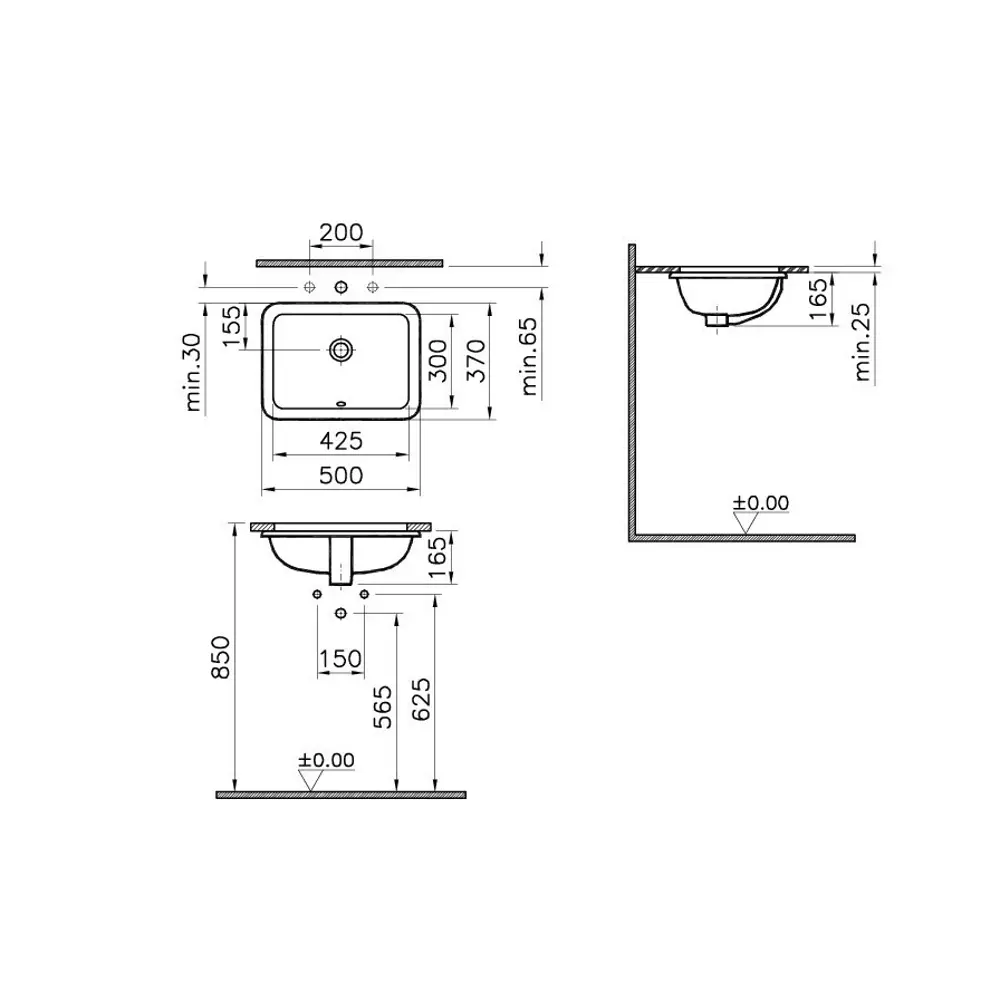 Раковина Vitra врезная 43x30 см 88524848 STLM-2199957 Врезная раковина - Вид №6