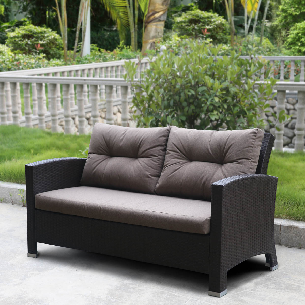 Диван, искусственный ротанг, двухместный AFINA  130525 Бежевый;коричневый  - Вид №3