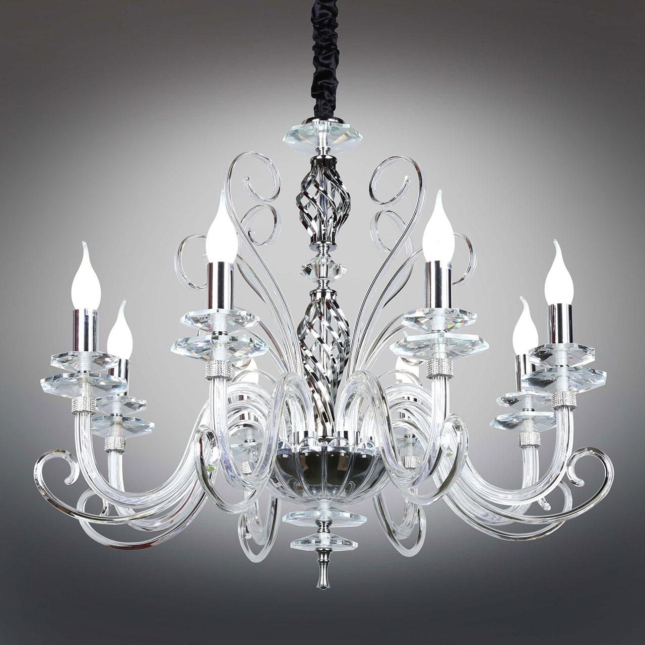 Подвесная люстра Omnilux Azzagulta OML-70303-08 OMNILUX ДИЗАЙНЕРСКИЕ, AZZAGULTA CHROME 187081 Хром  - Вид №1