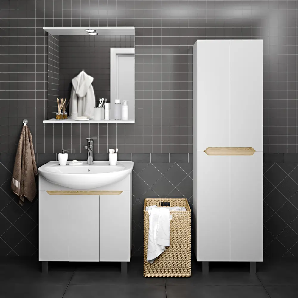 Тумба под раковину напольная Руан 75 цвет белый 84513168 STLM-2079348 Santreyd - Вид №5