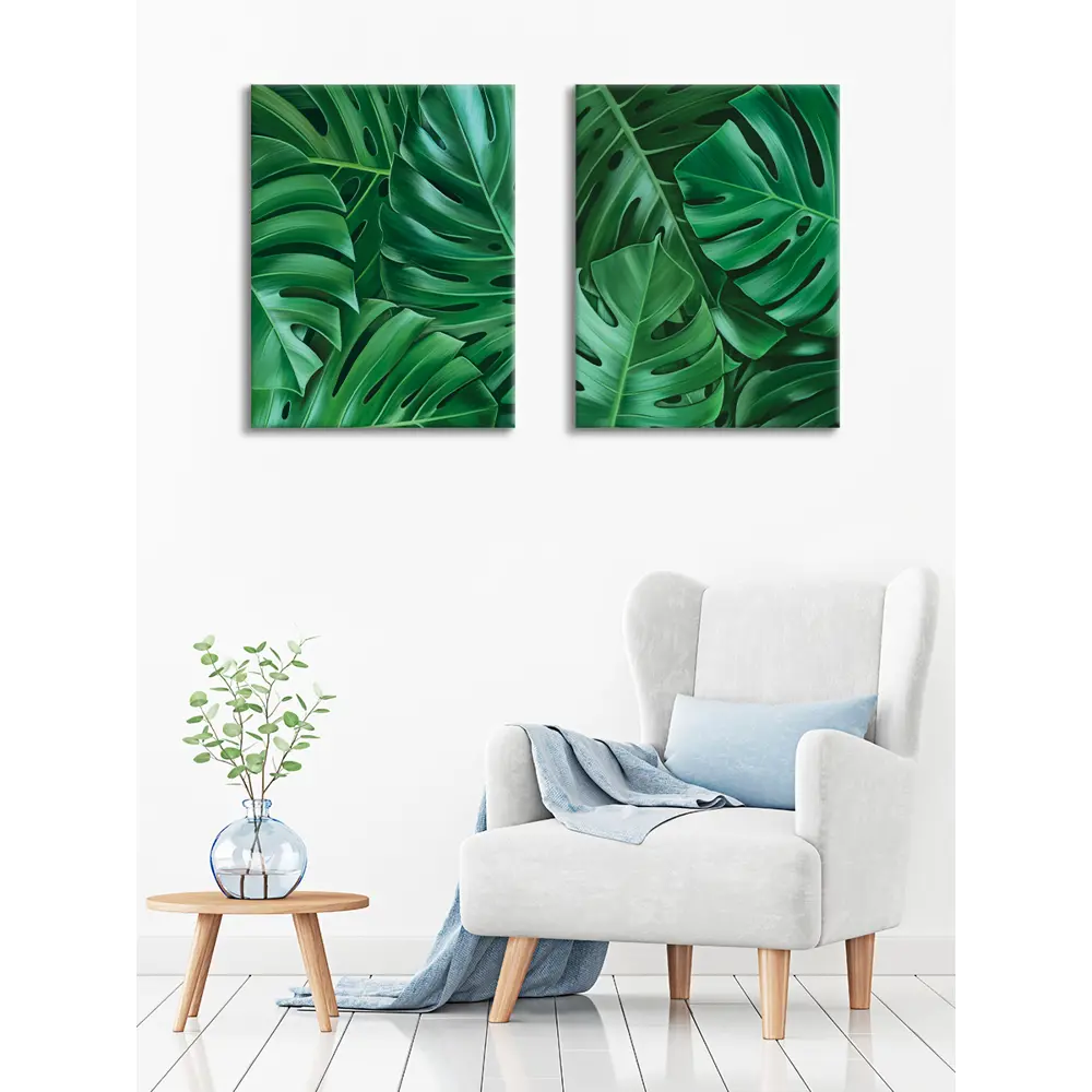 Картина модульная Монстера 45x60 см 2 шт POSTERMARKET STLM-2119514 - Вид №5