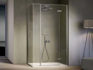 DISENIA Угловая душевая кабина с распашной дверцей и изогнутой неподвижной стороной Smart Smpl+sm2c