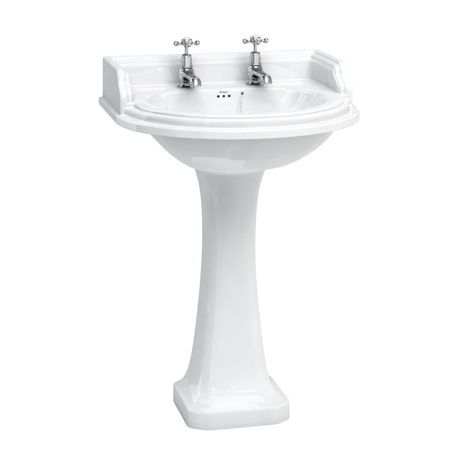 Burlington Classic Классическая круглая раковина 65 см и классическая подставка с 3 отверстиями под смеситель P6 B17 3TH  - Вид №2