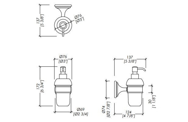Керамический настенный дозатор мыла Devon&Devon Kalos ARCH-00069450 - Вид №2