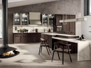 Composit Деревянная кухня с островом Marilyn