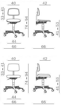 Dauphin Мягкое офисное кресло из ткани с 5 спицами 1000 classic Kl 1002, kl 1003 - Вид №2