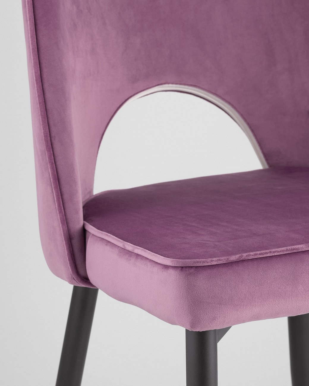 Стул со спинкой лиловый с черными металлическими ножками "Молли" STOOL GROUP ДИЗАЙНЕРСКИЕ 00-3881923 Фиолетовый  - Вид №6