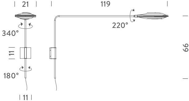 NEMO Регулируемый настенный светильник из поликарбоната и алюминия Olympia sun-id-1387663 - Вид №4